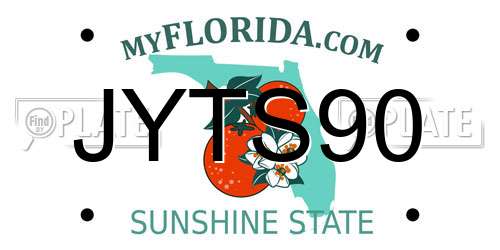 JYTS90 Florida License Plate