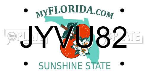 JYVU82 Florida License Plate