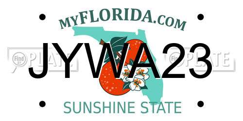 JYWA23 Florida License Plate