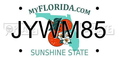 JYWM85 Florida License Plate
