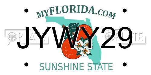 JYWY29 Florida License Plate