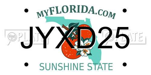 JYXD25 Florida License Plate
