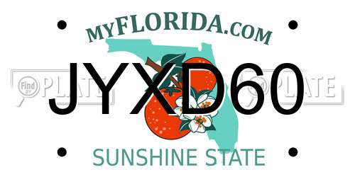 JYXD60 Florida License Plate