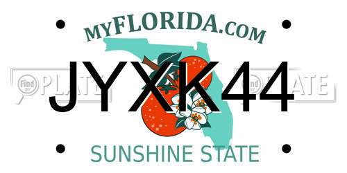JYXK44 Florida License Plate