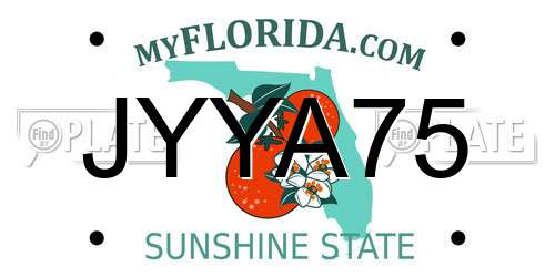 JYYA75 Florida License Plate