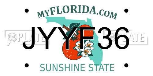 JYYF36 Florida License Plate