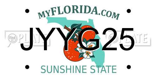 JYYG25 Florida License Plate