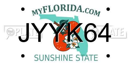 JYYK64 Florida License Plate
