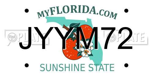JYYM72 Florida License Plate