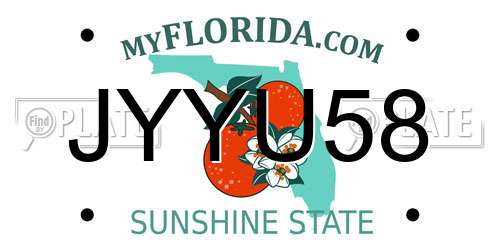 JYYU58 Florida License Plate