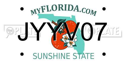 JYYV07 Florida License Plate