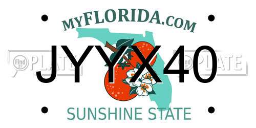 JYYX40 Florida License Plate