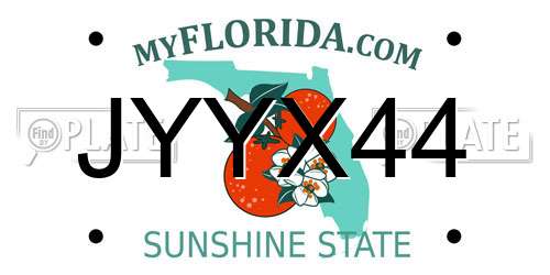 JYYX44 Florida License Plate