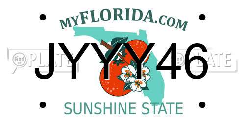 JYYY46 Florida License Plate