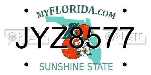 JYZ8577 Florida License Plate