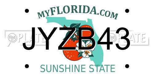 JYZB43 Florida License Plate