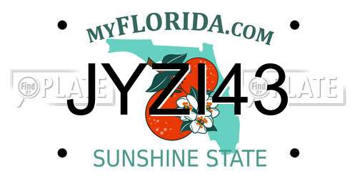 JYZI43 Florida License Plate