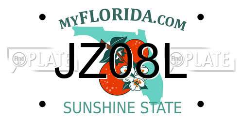 JZ08L Florida License Plate