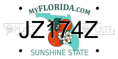 JZ174Z Florida License Plate