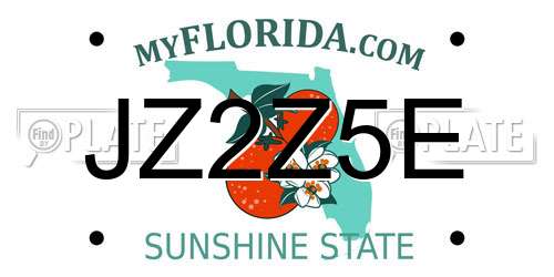 JZ2Z5E Florida License Plate