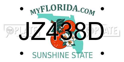 JZ438D Florida License Plate