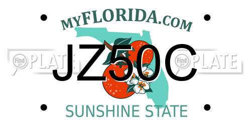 JZ50C Florida License Plate