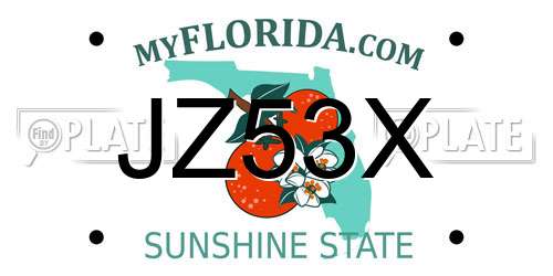 JZ53X Florida License Plate