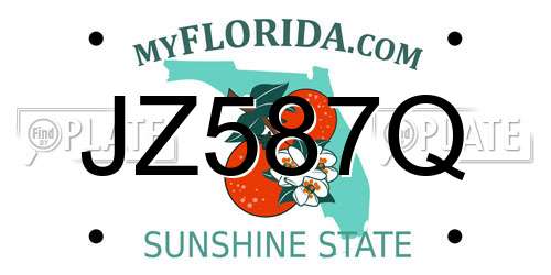 JZ587Q Florida License Plate