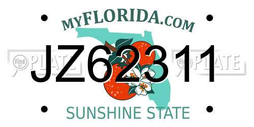 JZ62311 Florida License Plate