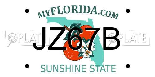 JZ67B Florida License Plate