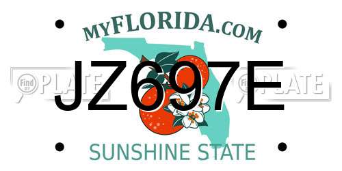 JZ697E Florida License Plate