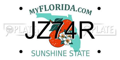 JZ74R Florida License Plate