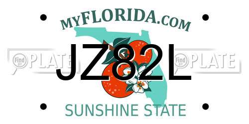 JZ82L Florida License Plate