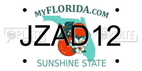 JZAD12 Florida License Plate