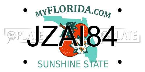 JZAI84 Florida License Plate