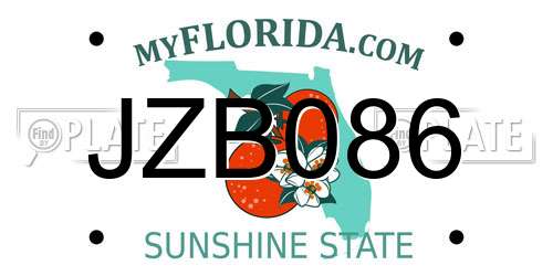 JZB086 Florida License Plate