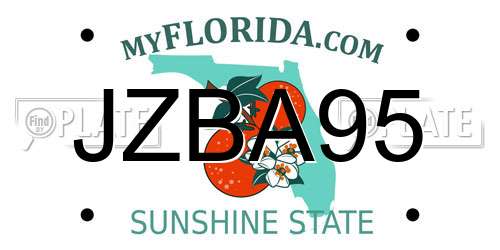 JZBA95 Florida License Plate