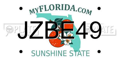 JZBE49 Florida License Plate