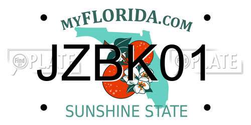 JZBK01 Florida License Plate