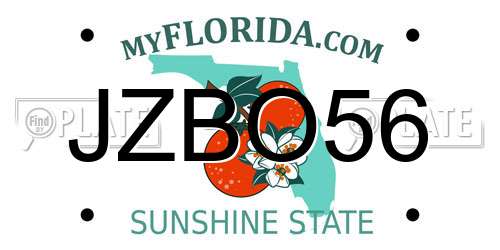 JZBO56 Florida License Plate