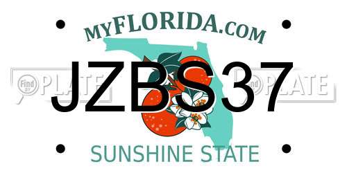 JZBS37 Florida License Plate