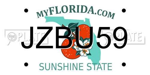 JZBU59 Florida License Plate