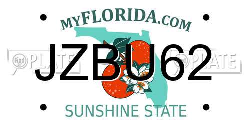 JZBU62 Florida License Plate