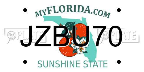 JZBU70 Florida License Plate