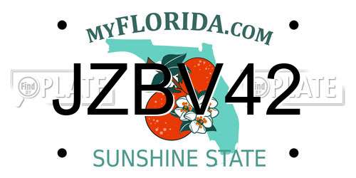 JZBV42 Florida License Plate