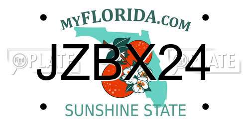 JZBX24 Florida License Plate