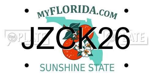 JZCK26 Florida License Plate