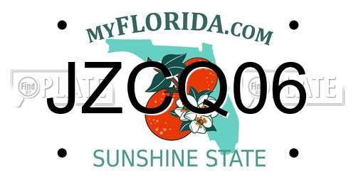 JZCQ06 Florida License Plate