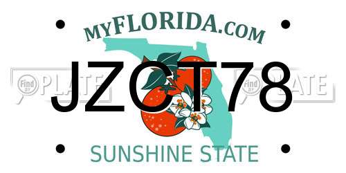 JZCT78 Florida License Plate