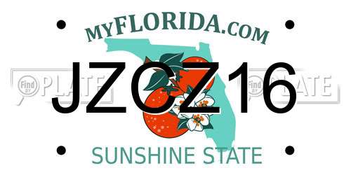 JZCZ16 Florida License Plate